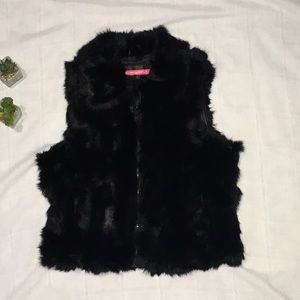 Jennifer J Black Fur Vest